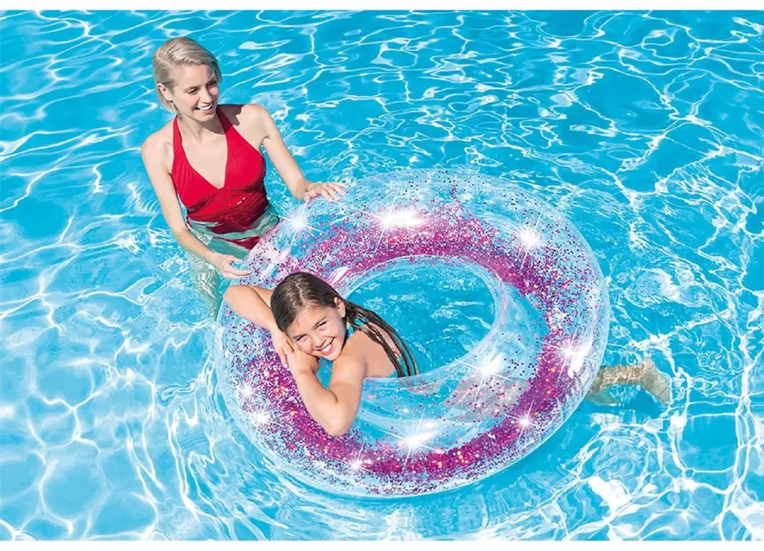 Intex Roze Sparkling Glitter Zwemring 119cm