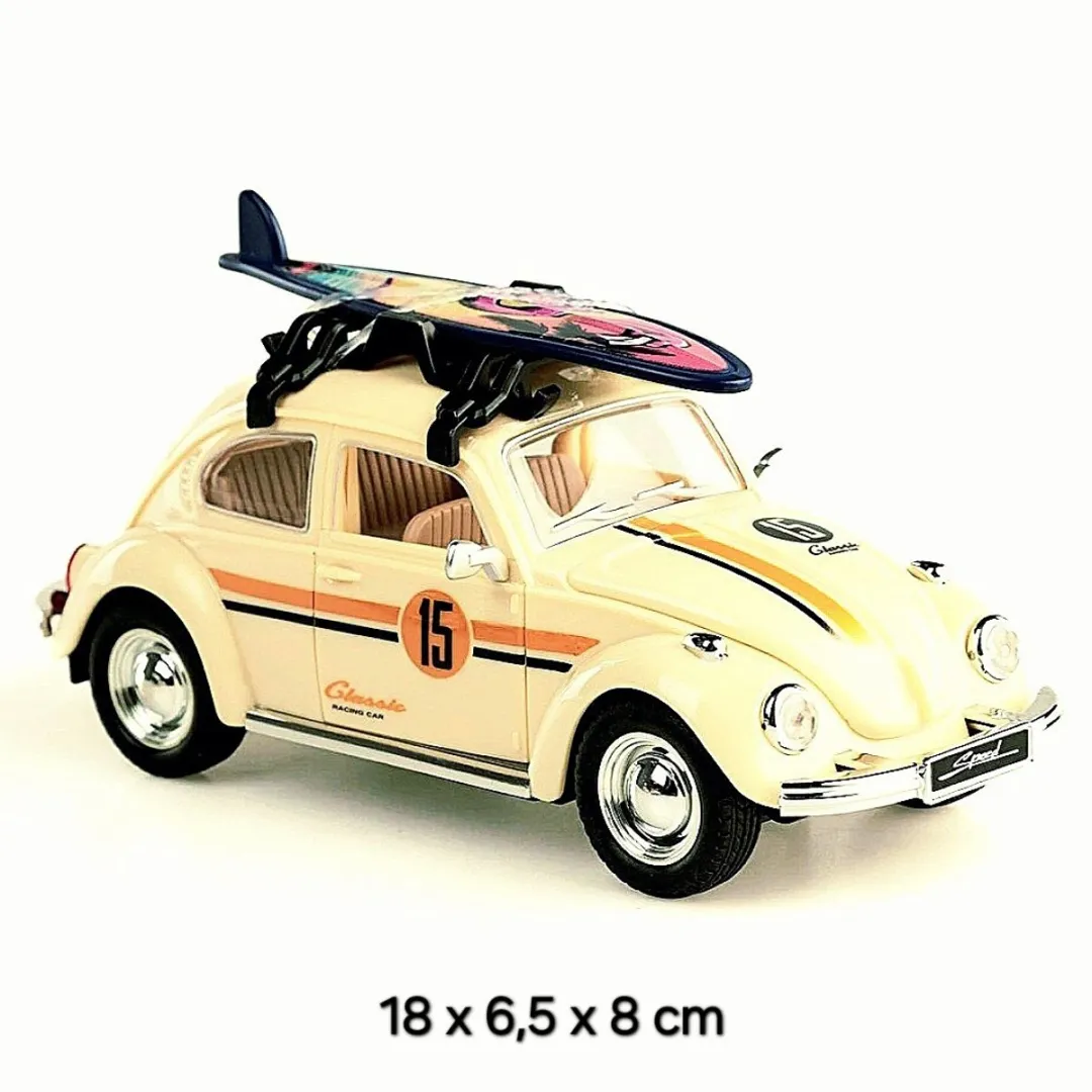 Ruby Toys Deluxe Retro Rides VW Kever Collectables 1:24 - Licht en Geluid - Crème