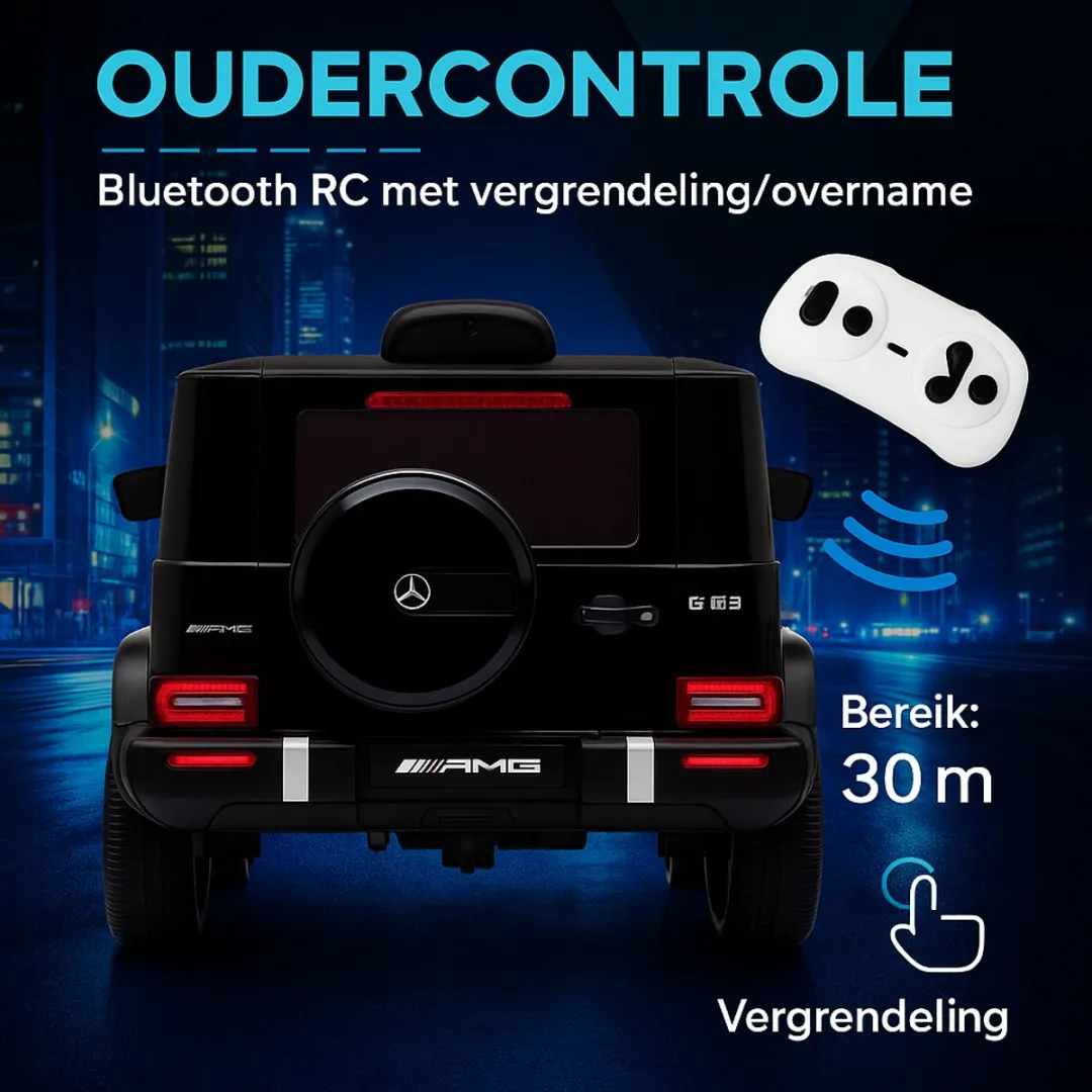 Mercedes-Benz G63 AMG Kinderauto 12V - Bluetooth - Zwart