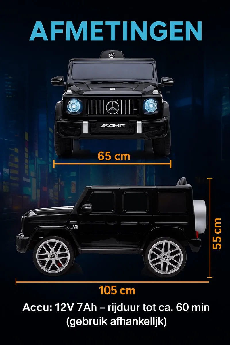 Mercedes-Benz G63 AMG Kinderauto 12V - Bluetooth - Zwart