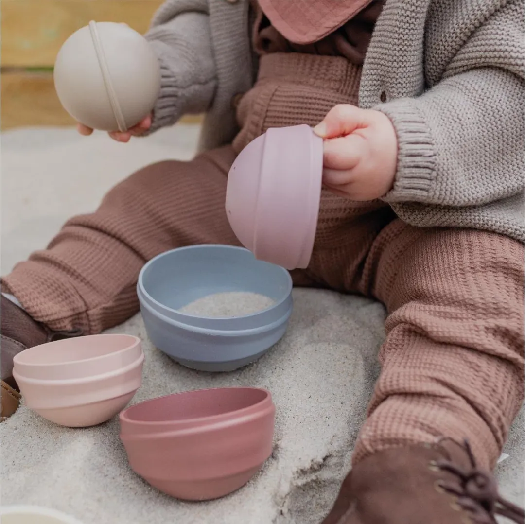 BIBS Wobble Tower - Pastel Rainbow