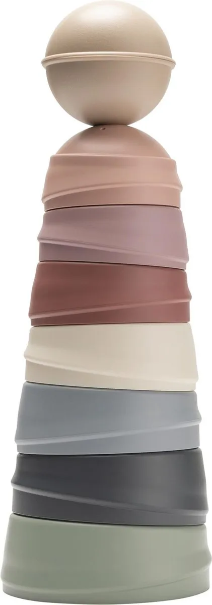 BIBS Wobble Tower - Pastel Rainbow