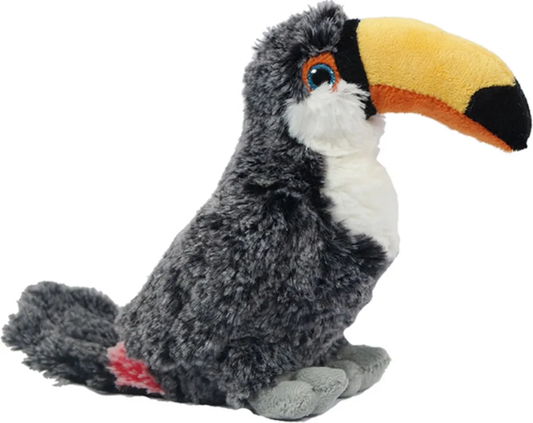 PIA Soft Toys Pluche Toekan Knuffel 18cm - Grijs