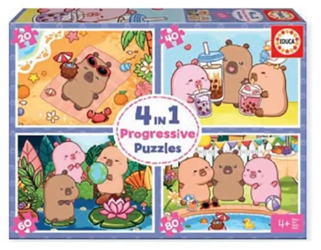 Educa Capyfun Puzzelset - 4x48-delig Meerkleurig