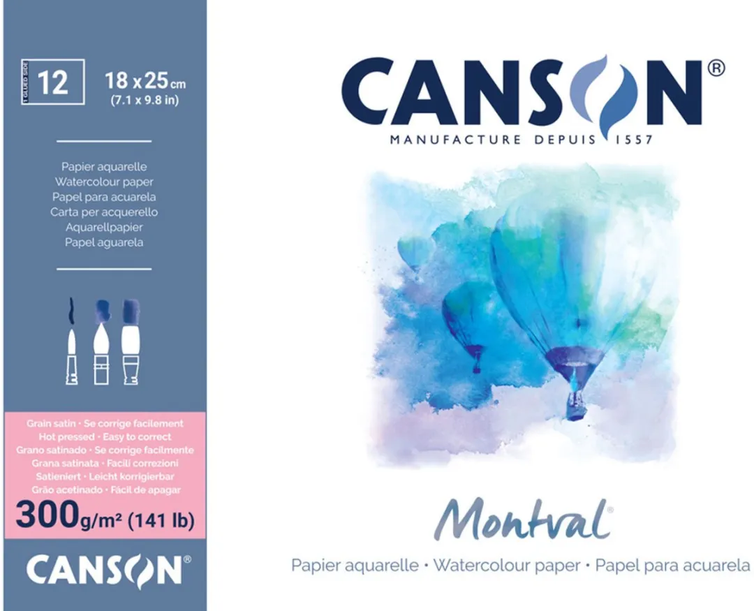 Canson Aquarelblok Montval A4 300g/m²