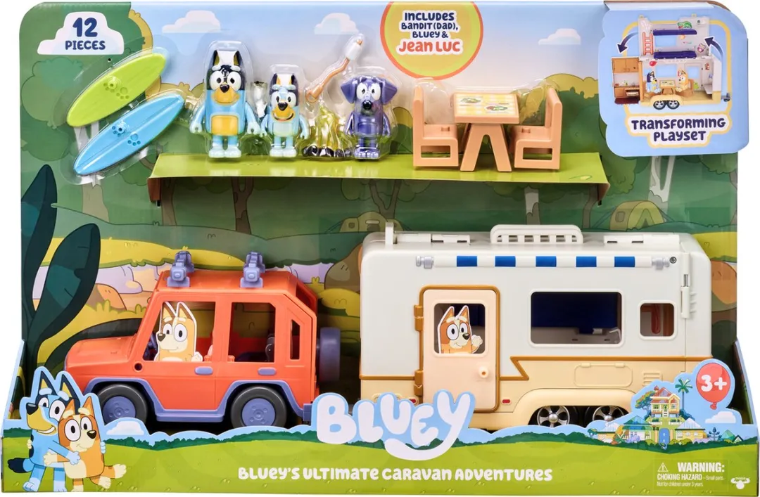 Moose Toys Bluey 4WD Auto & Kampeeravonturen Deluxe Speelset MS13096 - Multikleur