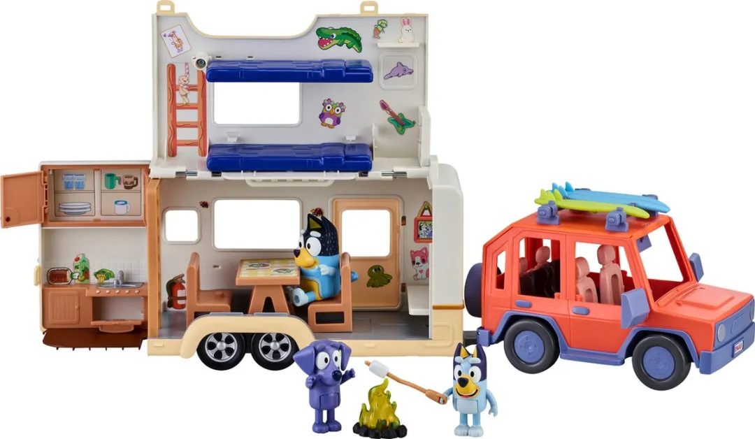 Moose Toys Bluey 4WD Auto & Kampeeravonturen Deluxe Speelset MS13096 - Multikleur