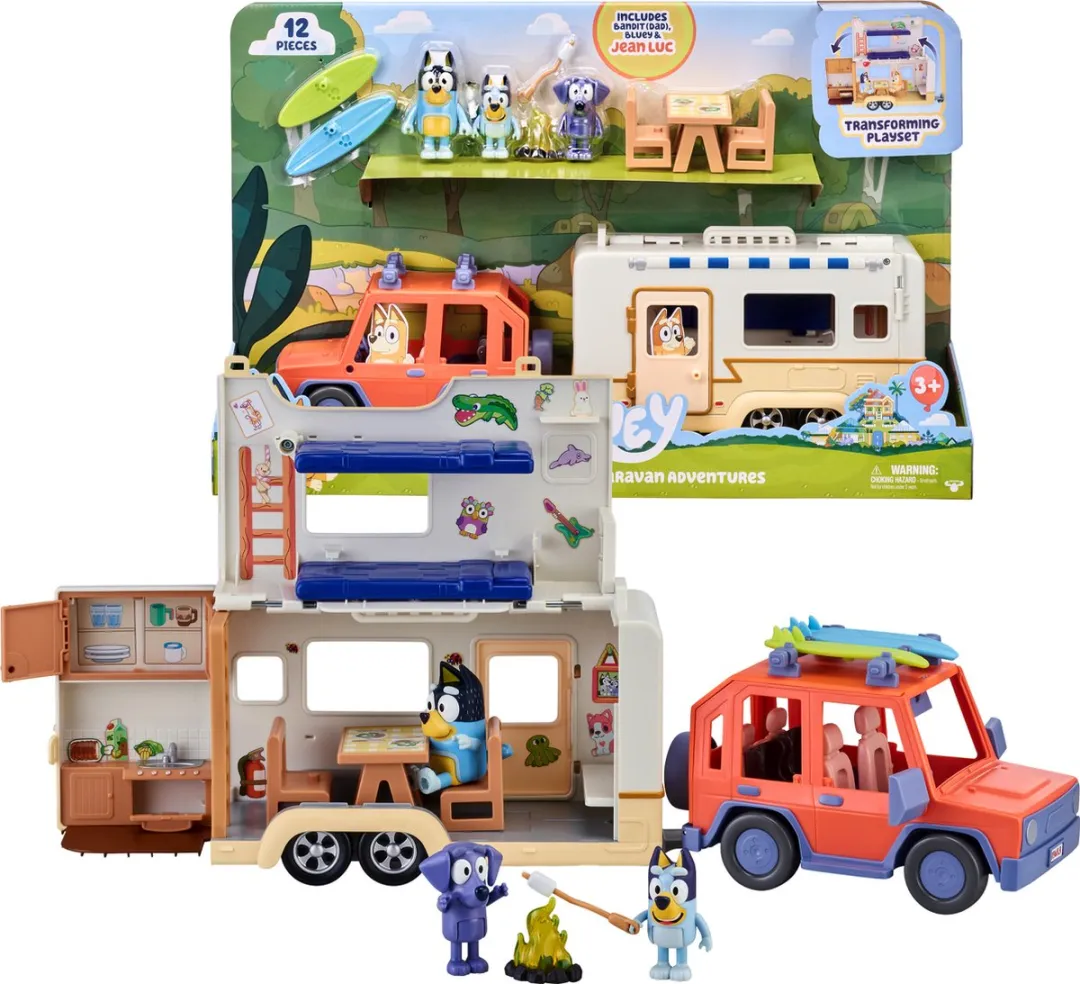 Moose Toys Bluey 4WD Auto & Kampeeravonturen Deluxe Speelset MS13096