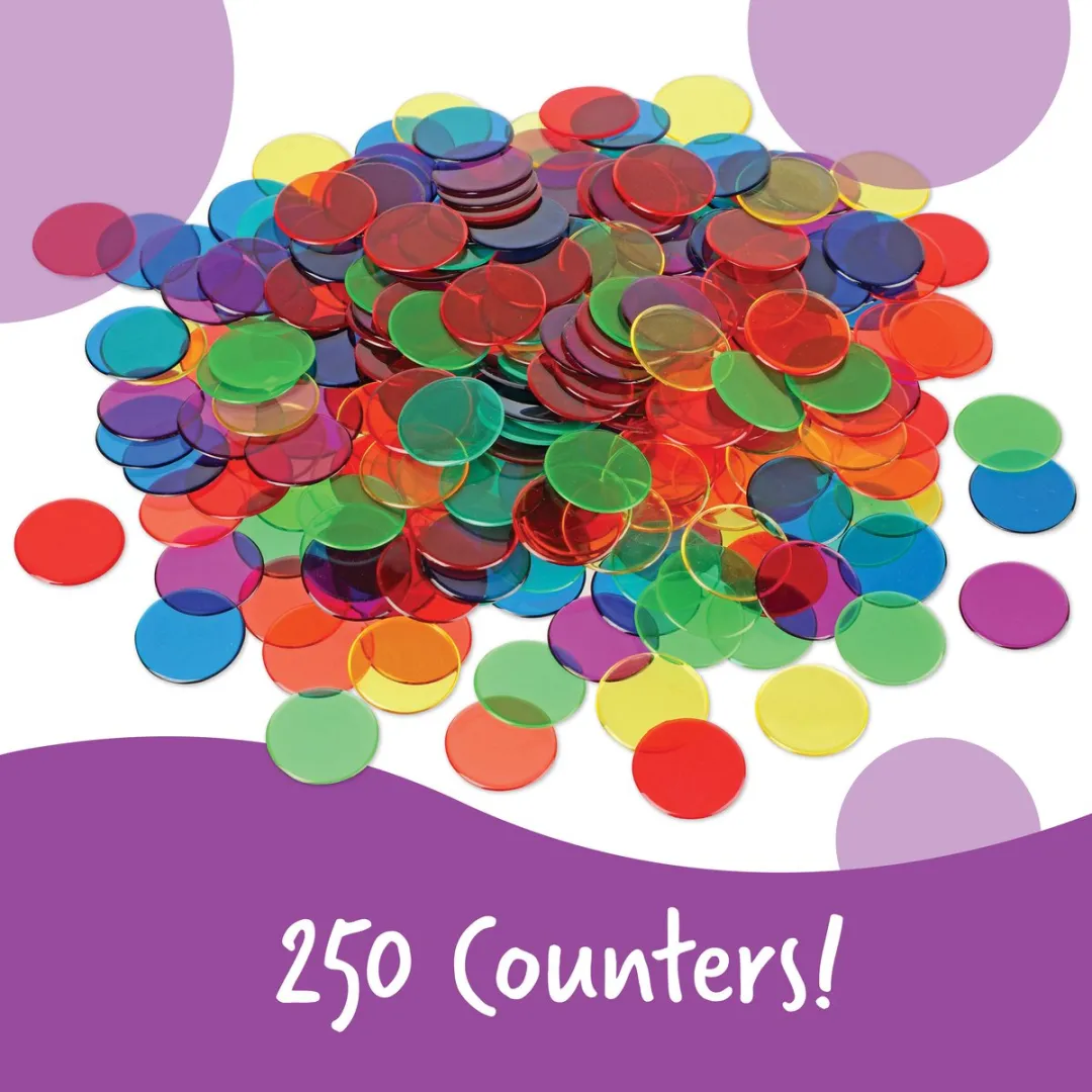 Learning Resources Transparante Telmunten 250 Stuks - Meerkleurig - afbeelding 6 van 6