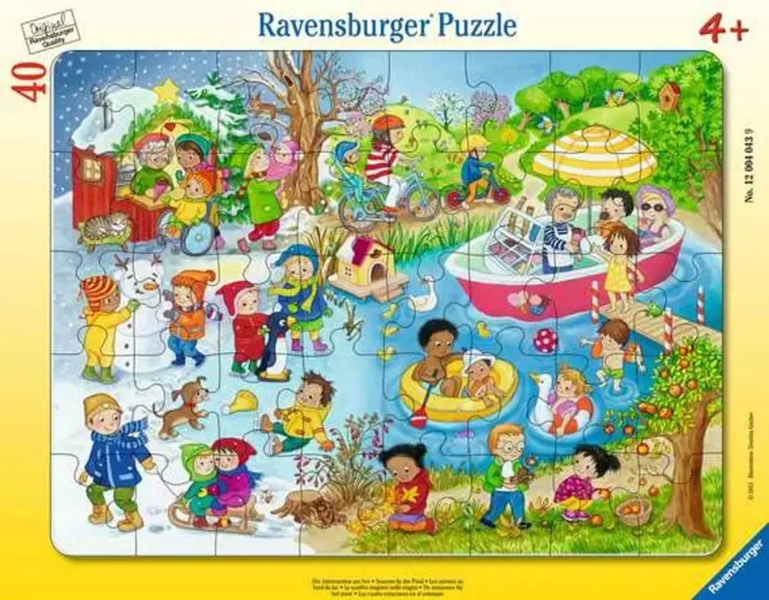 Ravensburger Kinderpuzzle Die Jahreszeiten am See 40 Stuks