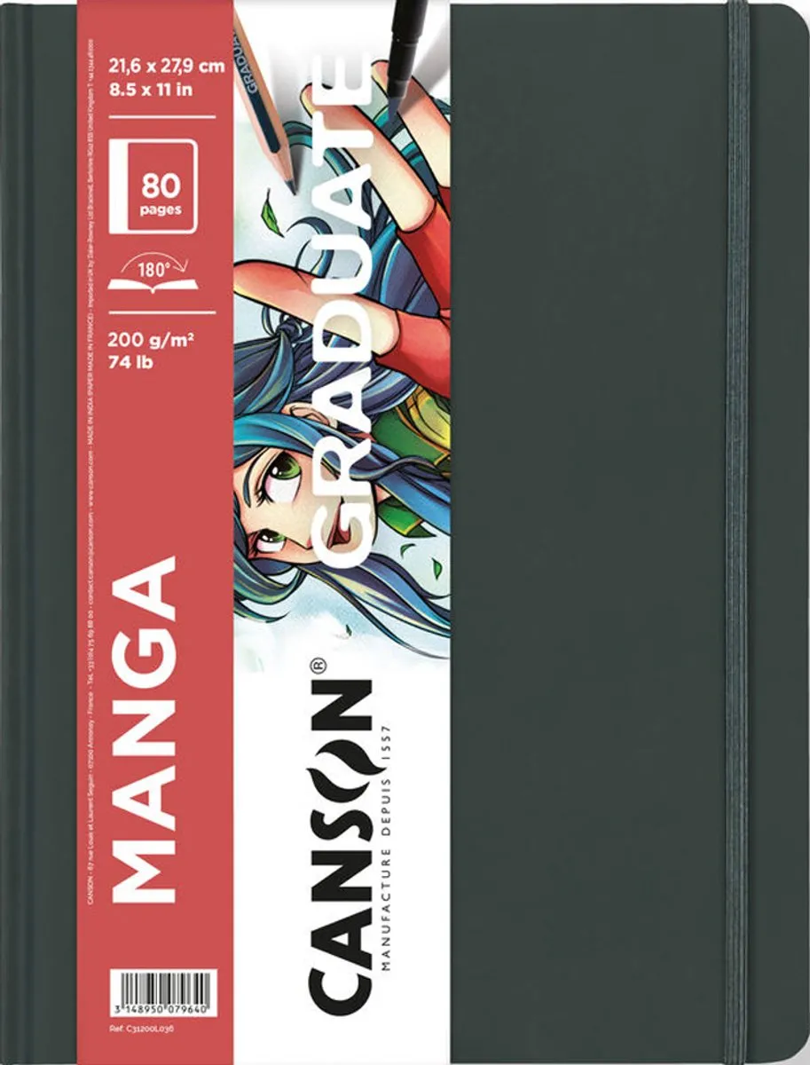 Canson Graduate Manga Schetsboek A4 - Hardcover Zwart