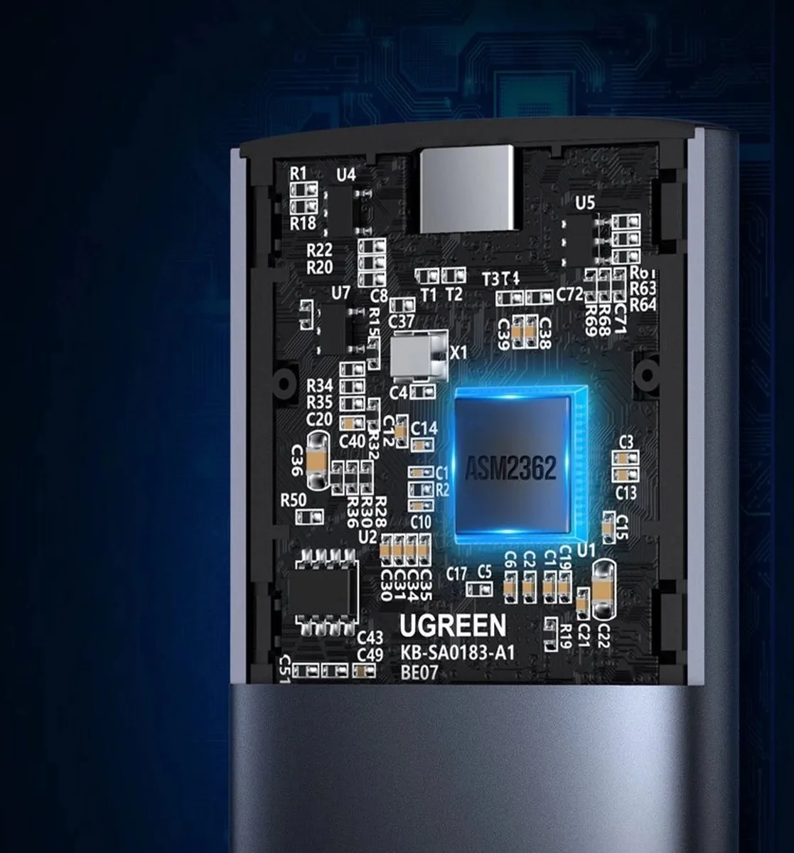 UGREEN M.2 SSD Behuizing USB 3.2 Gen 2 CM400 - Grijs