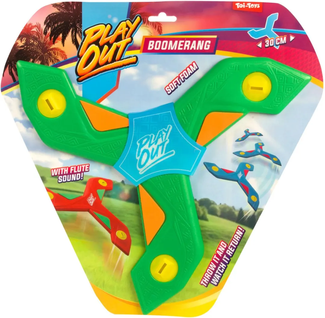 Toi-Toys Play Out Boemerang 28cm - Fluitgeluid - Multicolor