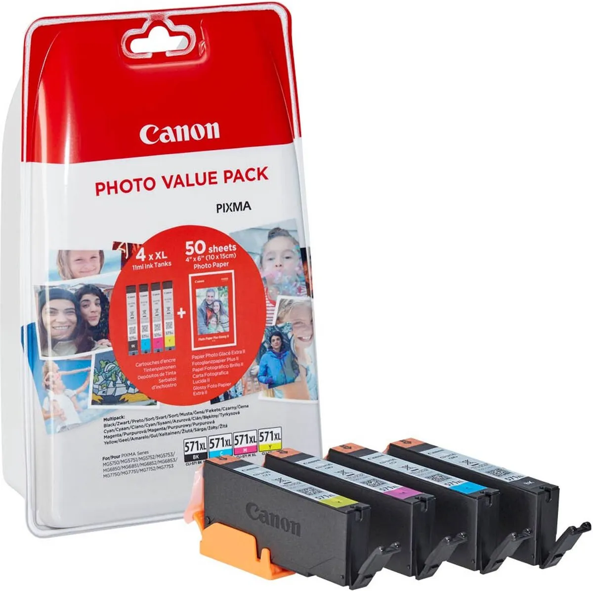 Canon CLI-571XL XL Inktcartridge - 4 Kleuren - 11ml