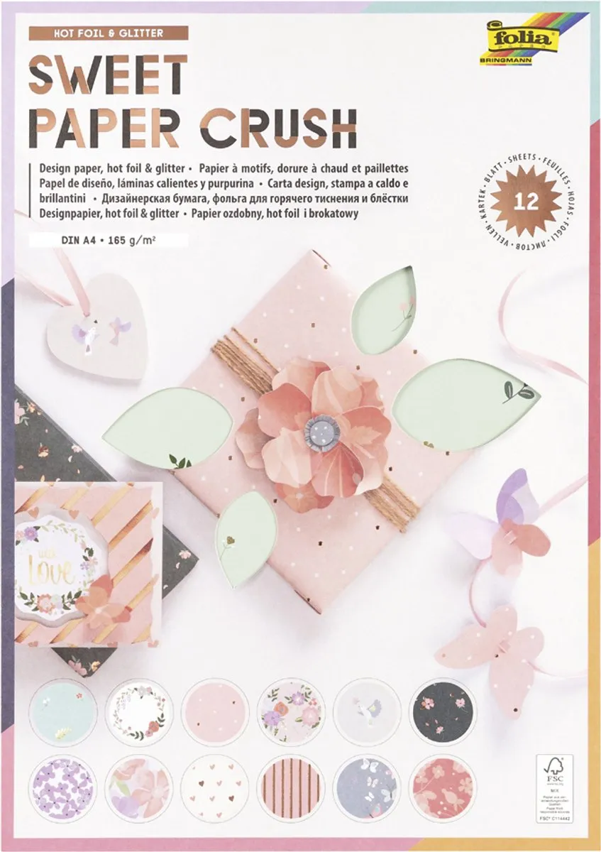 Folia Zoete Papiercrush Ontwerppapiersblok A4