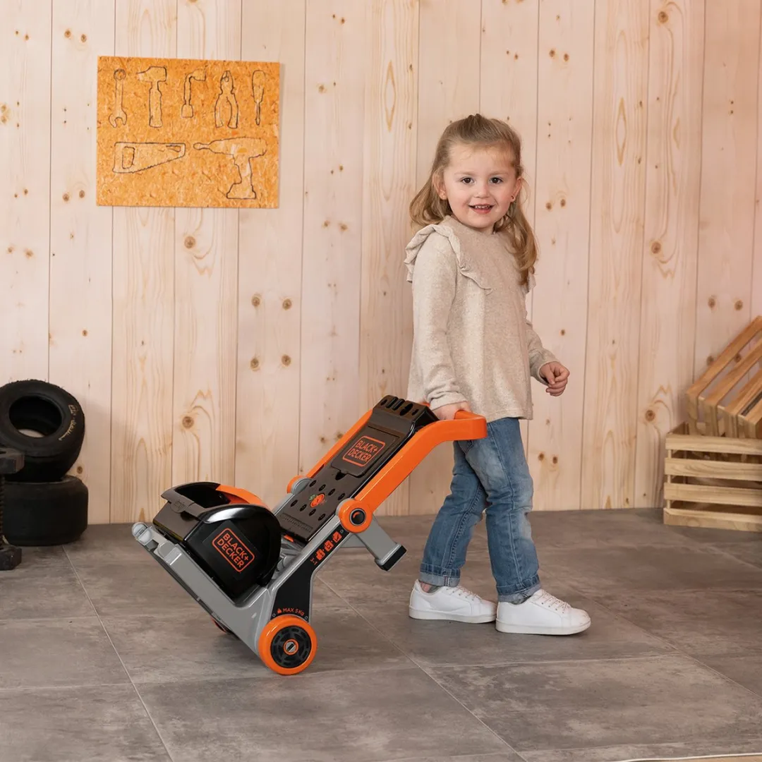 Smoby Black & Decker Bricolo Duiveltje Werkbank & Steekwagen - Grijs/Oranje/Zwart