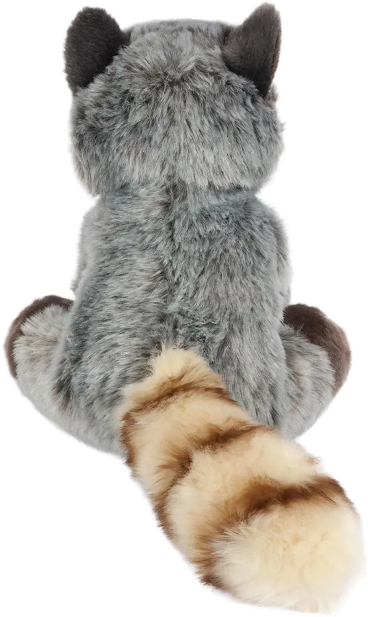 PIA Soft Toys Pluche Wasbeer Knuffel 30cm - Grijs/Zwart/Wit/Bruin
