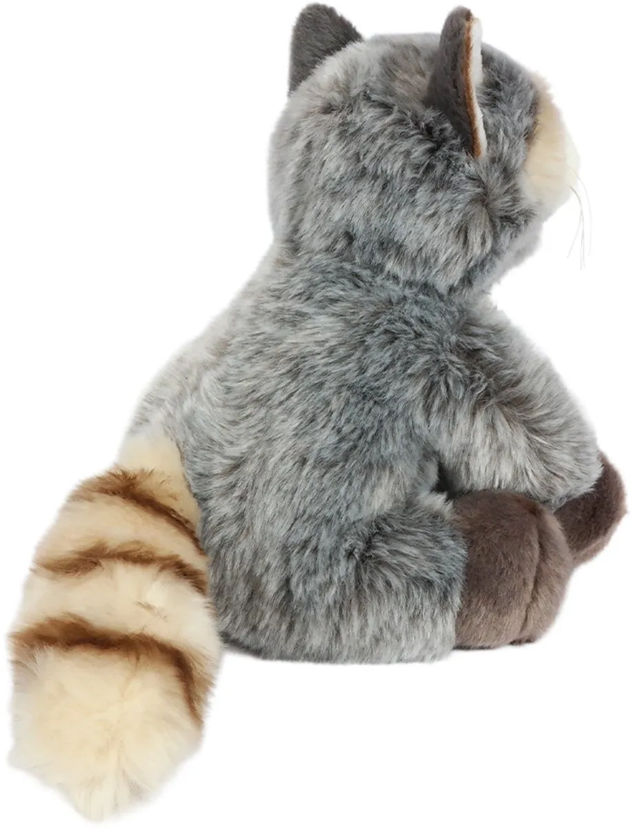 PIA Soft Toys Pluche Wasbeer Knuffel 30cm - Grijs/Zwart/Wit/Bruin