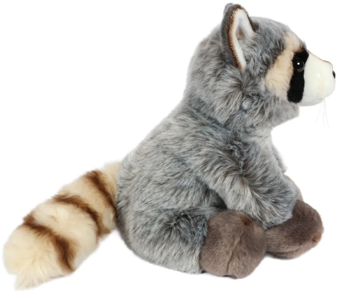 PIA Soft Toys Pluche Wasbeer Knuffel 30cm - Grijs/Zwart/Wit/Bruin