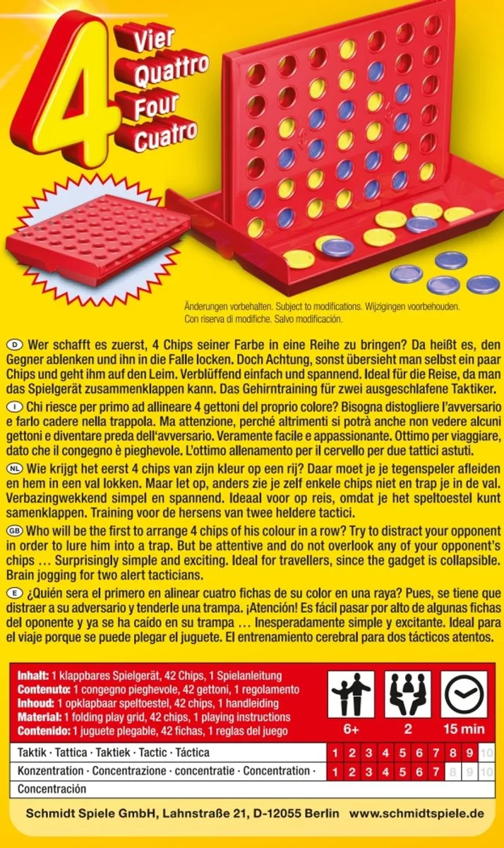Selecta Vier In Tin Box Pocketeditie SCH-51214 - 4 Spelers