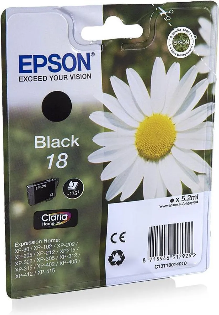 Epson C13T18014010 Inktcartridge Zwart