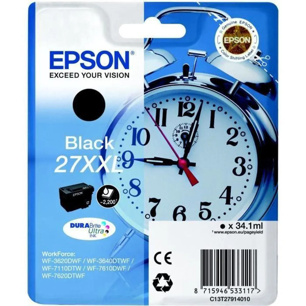 Epson 27XXL Inktcartridge Zwart - 2200 pagina's