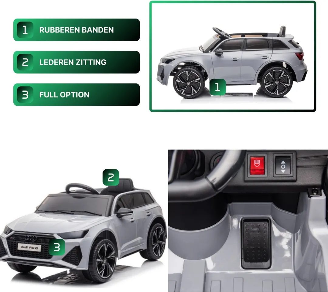 Audi RS6 Elektrische Kinderauto Nardo Grijs