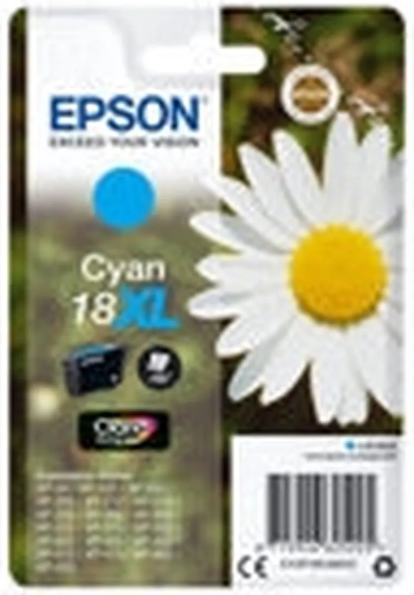 Epson Original C13T18124022 Cyaan XL Cartridge - 6.6ml