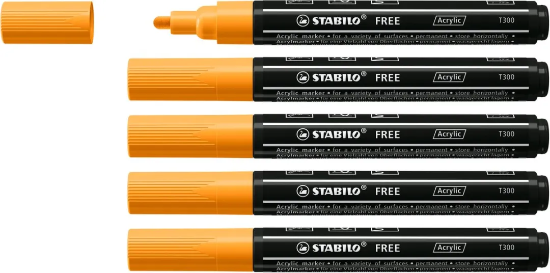 STABILO Free Acryl Marker T300 - Oranje - afbeelding 6 van 6