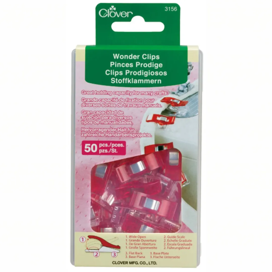 Clover Wonder Clips 50 Stuks - Rood/Transparant