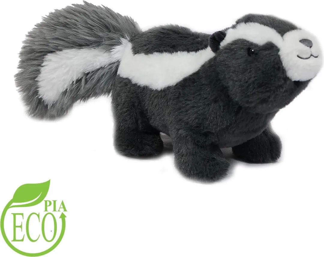 PIA Soft Toys Eco Knuffel Stinkdier - 24cm - Zwart/Grijs/Wit