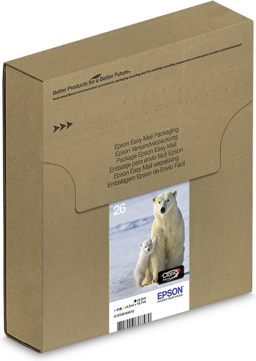Epson 26 Multipack 4-Kleuren Cartridges C13T26164511 - 2000 Pagina's
