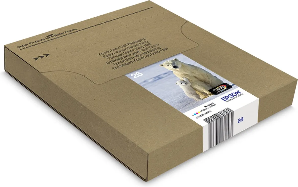 Epson 26 Multipack 4-Kleuren Cartridges C13T26164511 - 2000 Pagina's