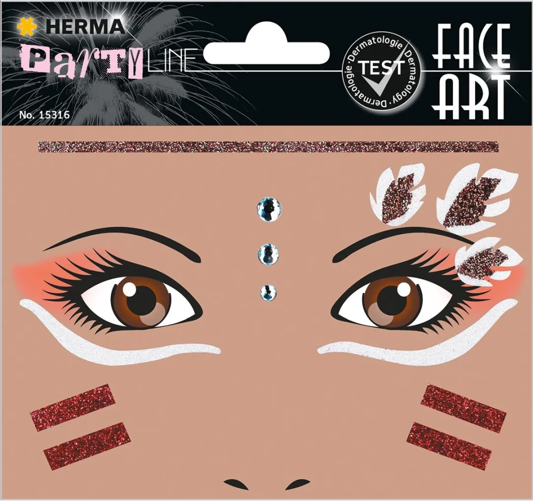 Herma Face Art Glitter Stickers Leopard