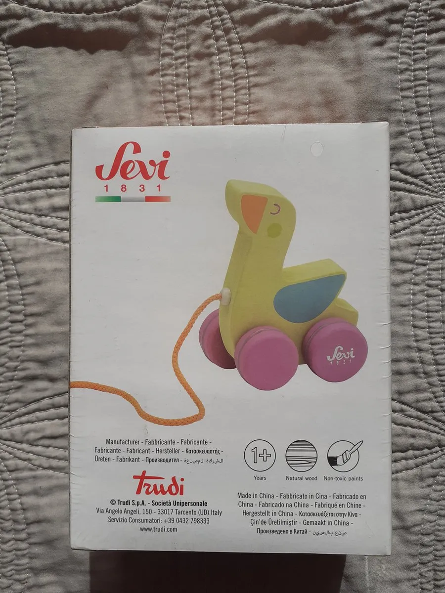 Sevi Houten Trek Eend - Geel