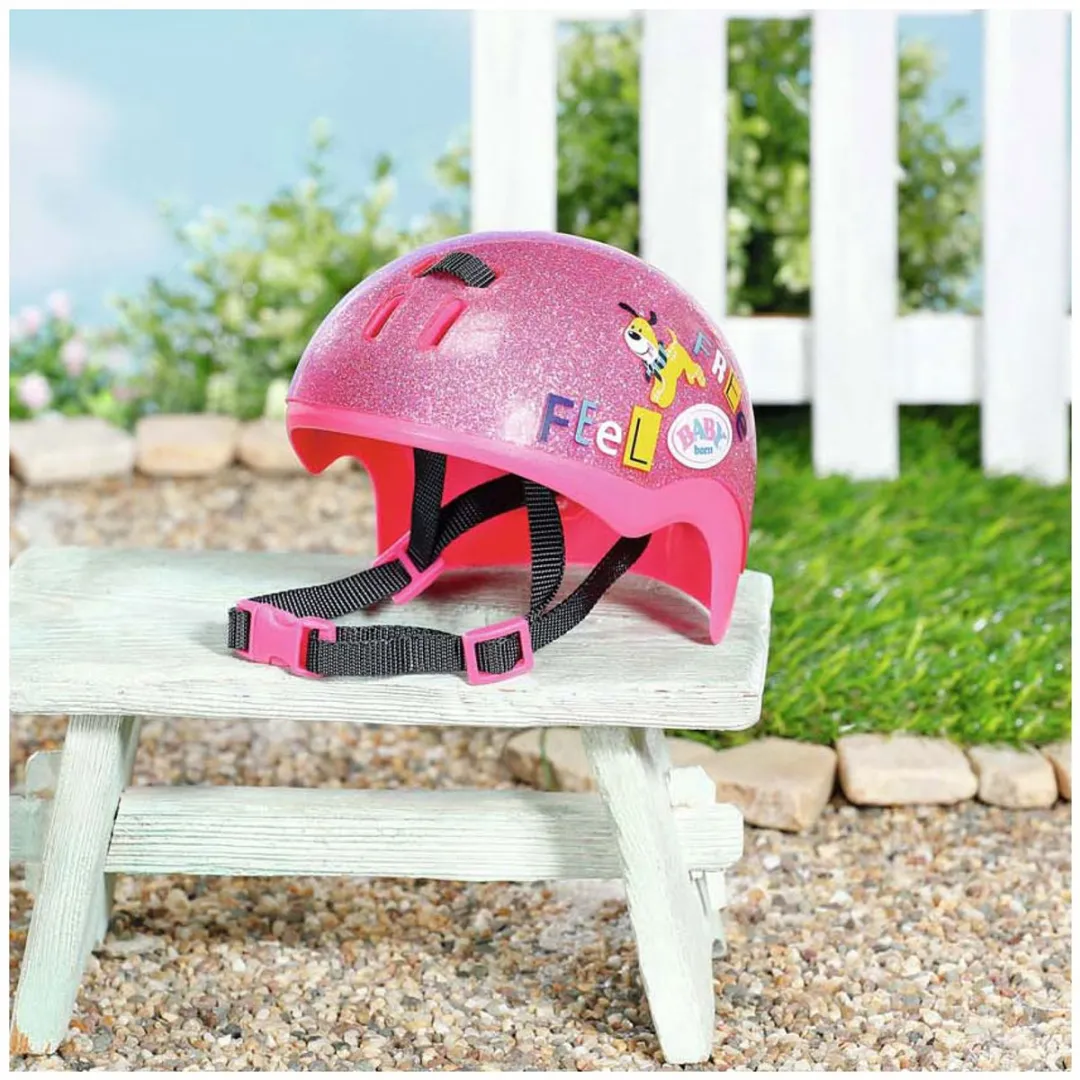 Baby Born Fietshelm 836835 - Roze met Glitters