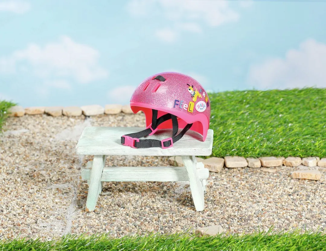 Baby Born Fietshelm 836835 - Roze met Glitters