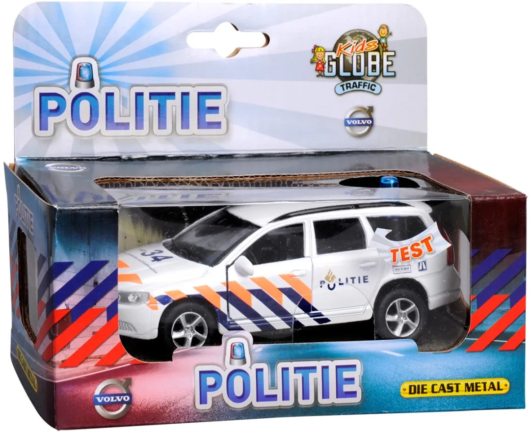 Kids Globe Politie Volvo V70 Licht & Geluid - Wit