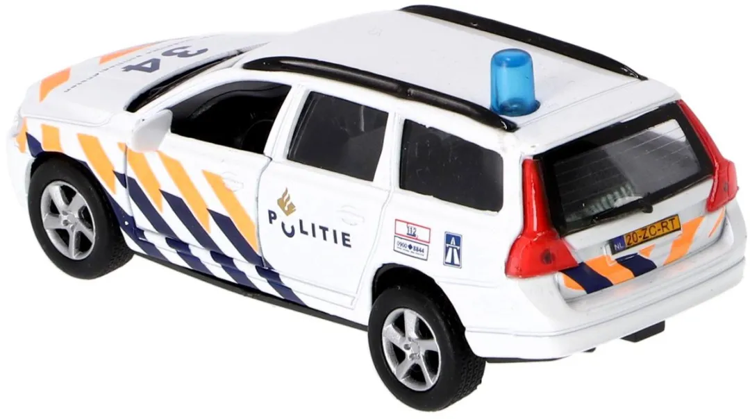 Kids Globe Politie Volvo V70 Licht & Geluid - Wit - afbeelding 6 van 6