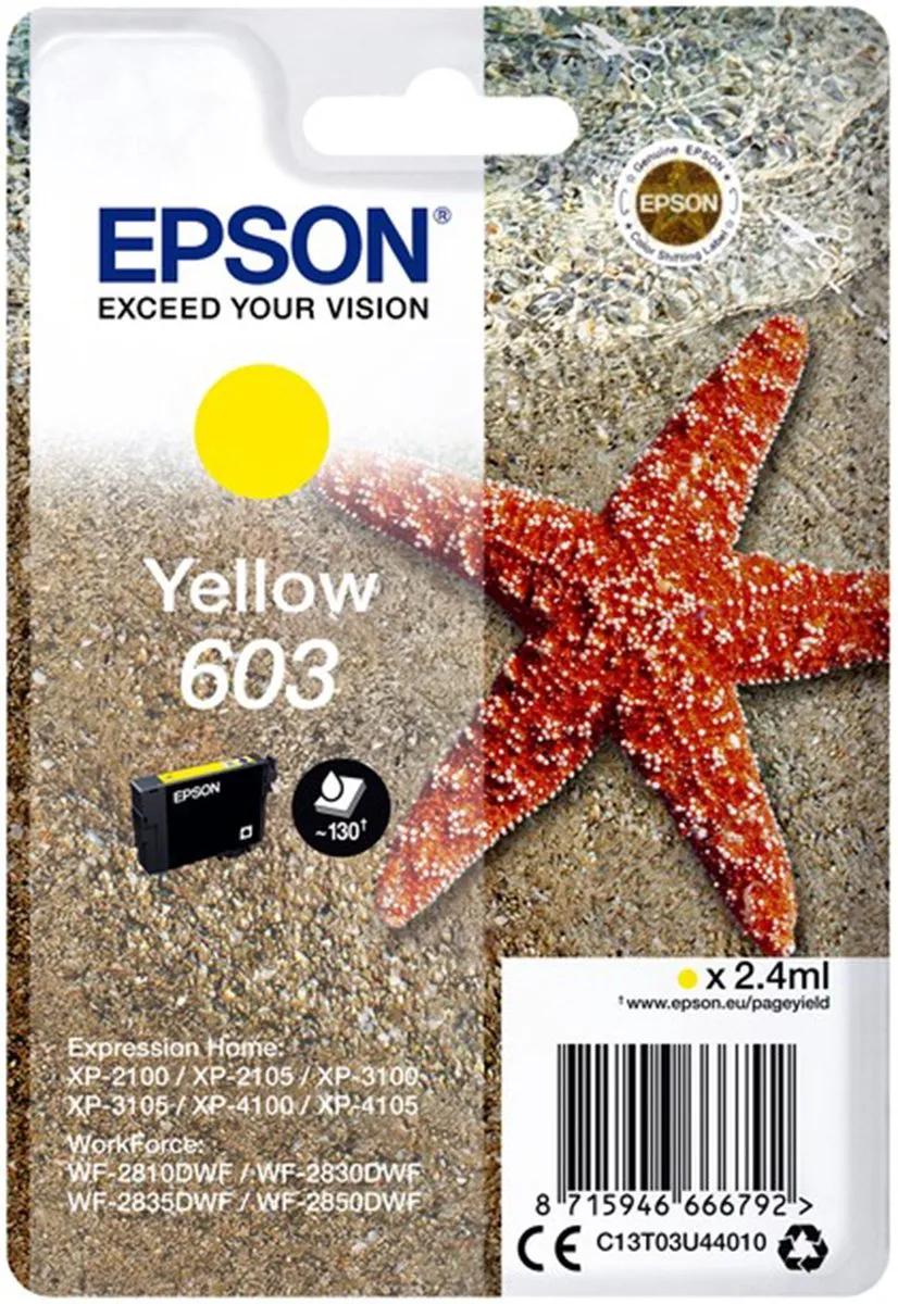 Epson C13T03U44010 Geel Inktcartridge - 700 Pagina's
