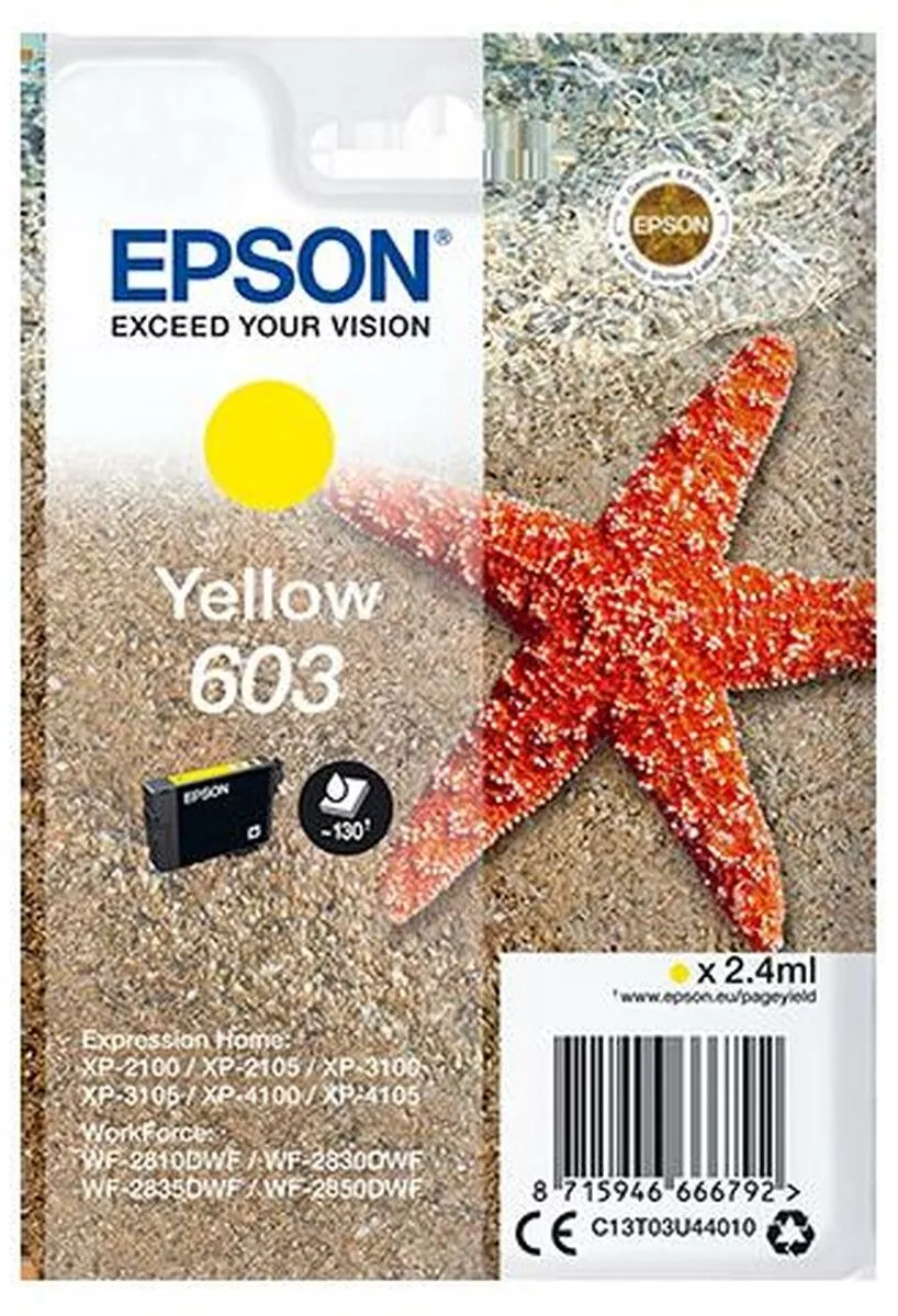 Epson C13T03U44010 Geel Inktcartridge - 700 Pagina's
