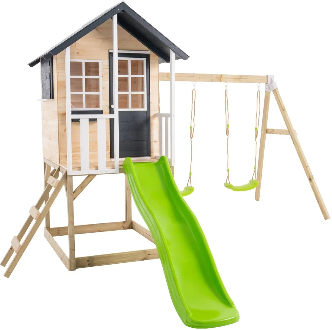 TP Toys Jacintha Houten Boomhut met glijbaan en schommels