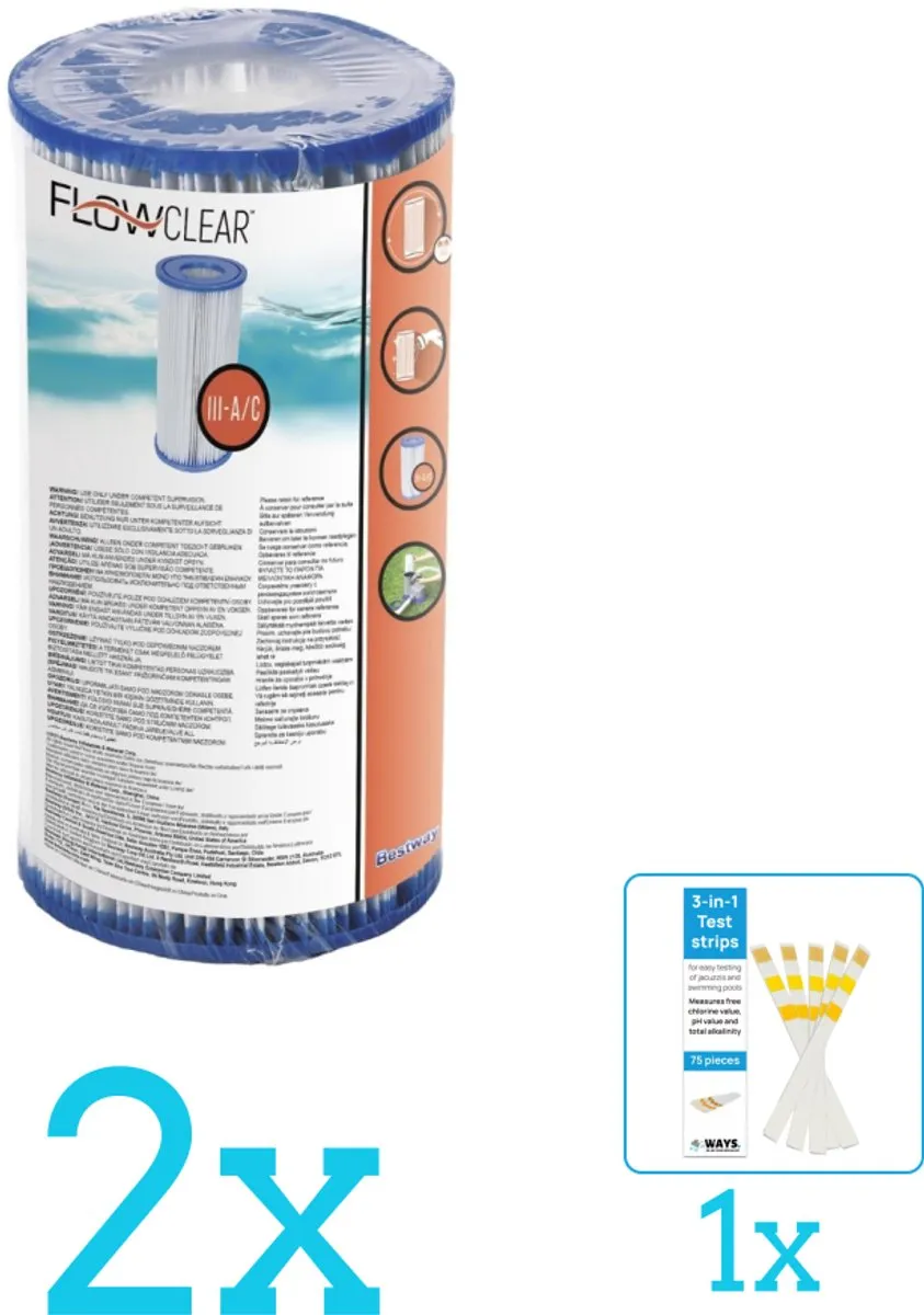 Bestway Flowclear Filtercartridge Type III 58012-Wit