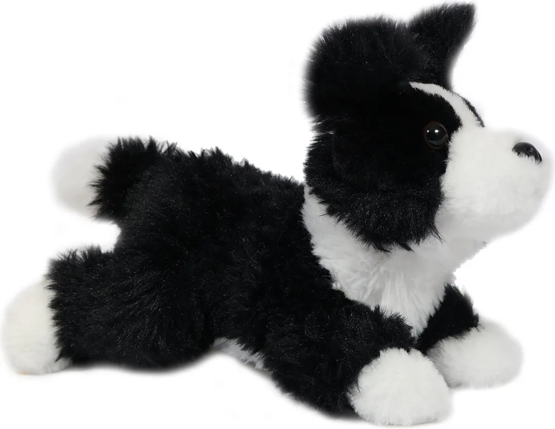 PIA Soft Toys Pluche Bordercollie Schaapshond 24cm - Zwart/Wit