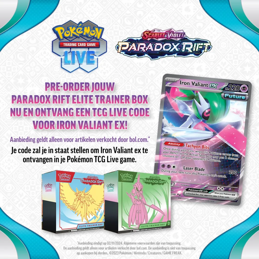 Pokémon Scarlet & Violet Paradox Rift Elite Trainer Box Iron Valiant - afbeelding 6 van 6