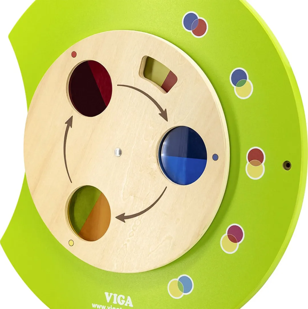 Vigatoys Houten Wandspeelbord Rups - 185cm - Groen/Orange