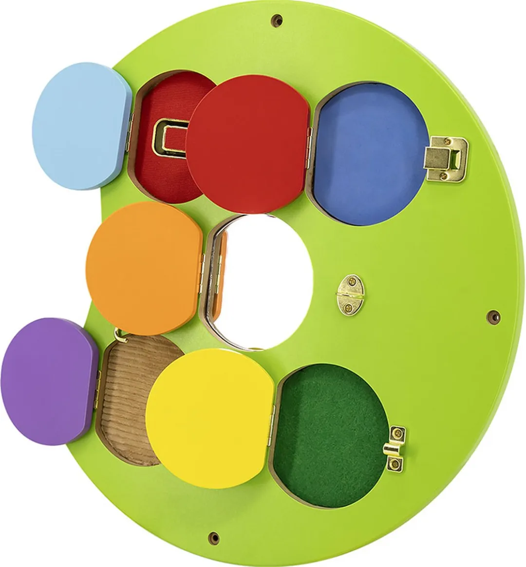 Vigatoys Houten Wandspeelbord Rups - 185cm - Groen/Orange