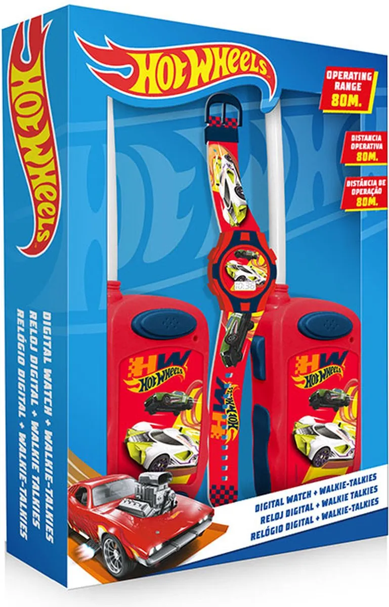 Hot Wheels Walkie Talkies & Digitaal Horloge - 3-delig Rood/Blauw