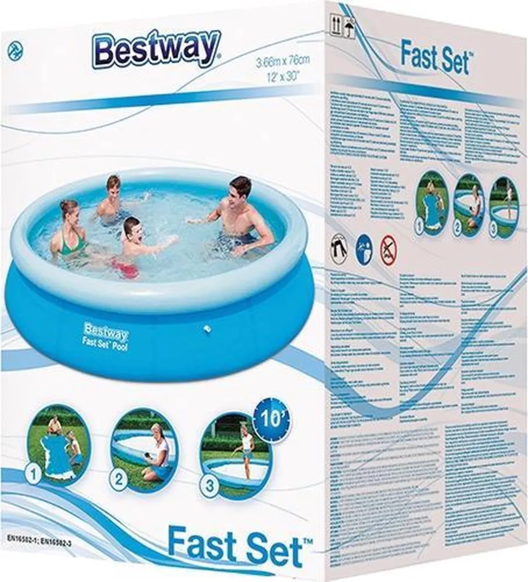 Bestway Fast Set Zwembad 366cm - 5377L - Blauw
