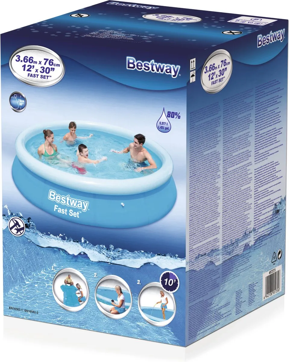Bestway Fast Set Zwembad 366cm - 5377L - Blauw